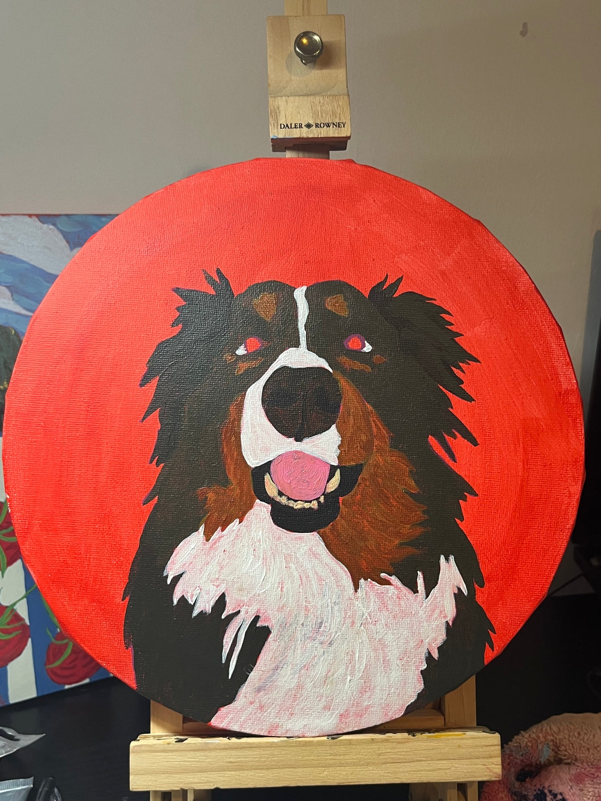 Pet Portrait Commission - 25 x 25cm Circular Canvas