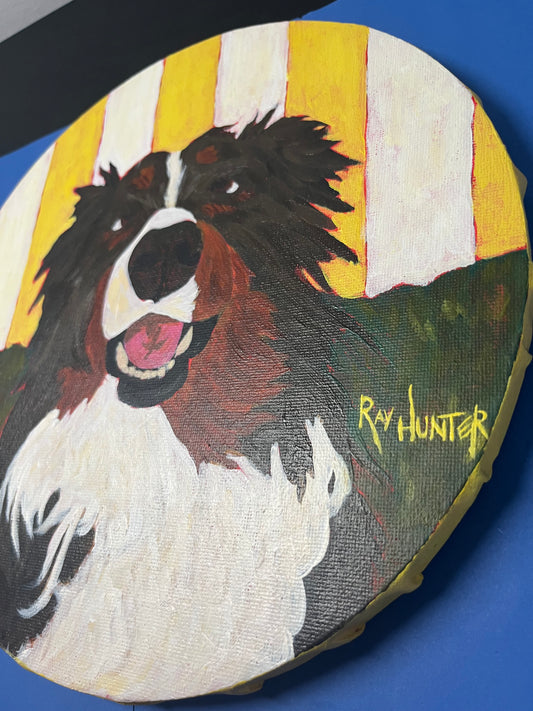 Pet Portrait Commission - 25 x 25cm Circular Canvas